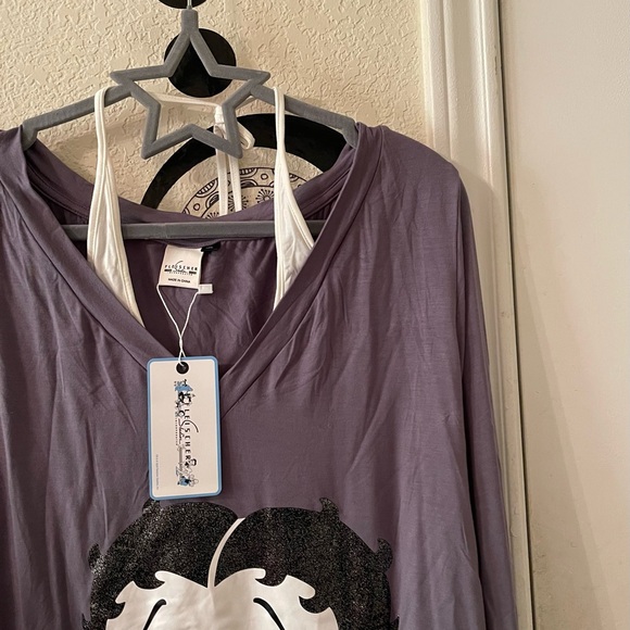 Plus Size Womens Purple Betty Boop Long Sleeve Top size 4X NEW - Picture 8 of 15